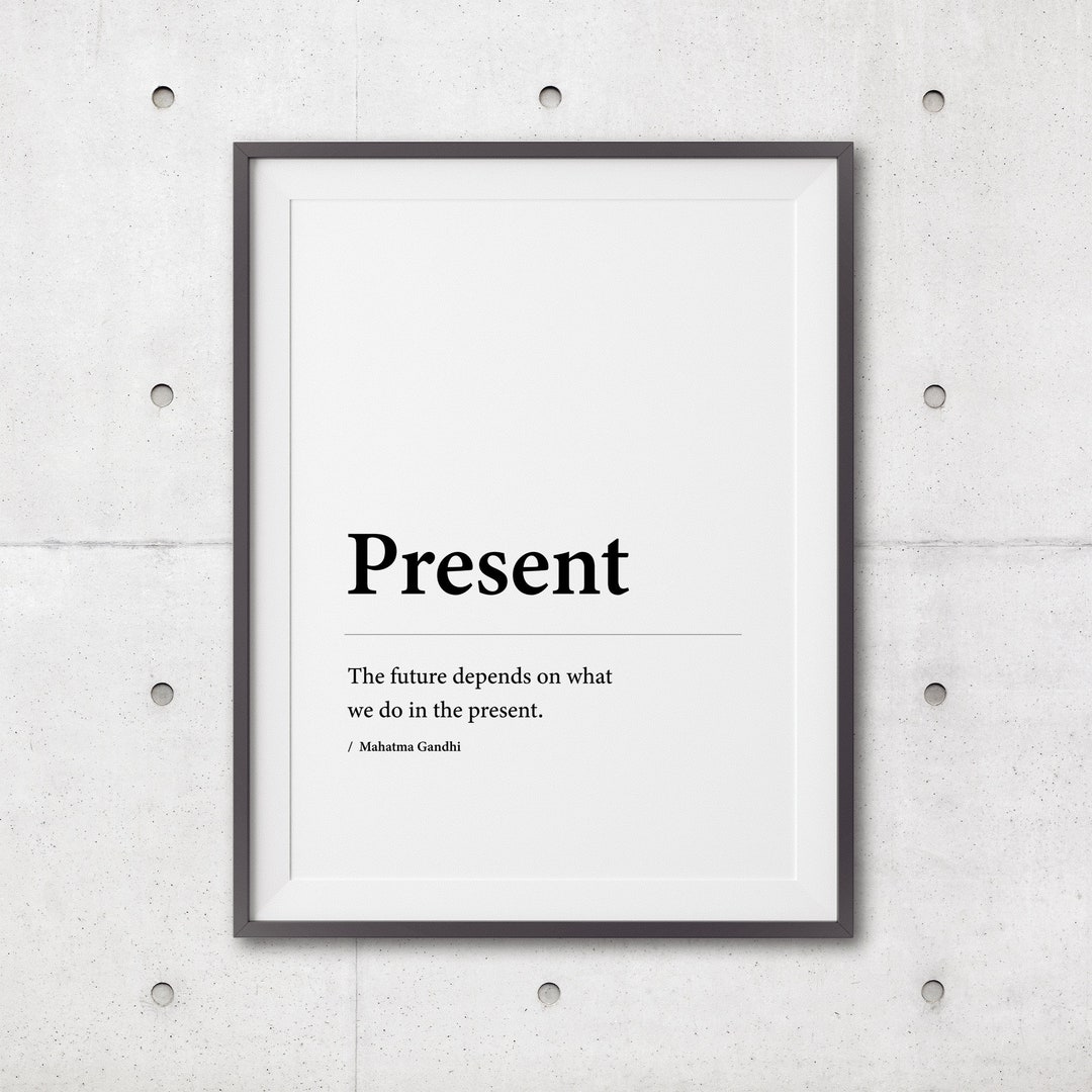 Present Definition Wall Print, Printable Wall Art, Home Decor, Wall Art