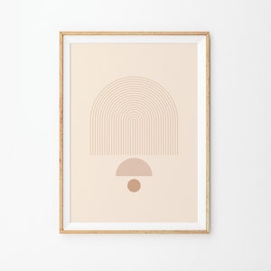 Abstract Geometric Boho Art Print: Neutral Arch (Digital Download)