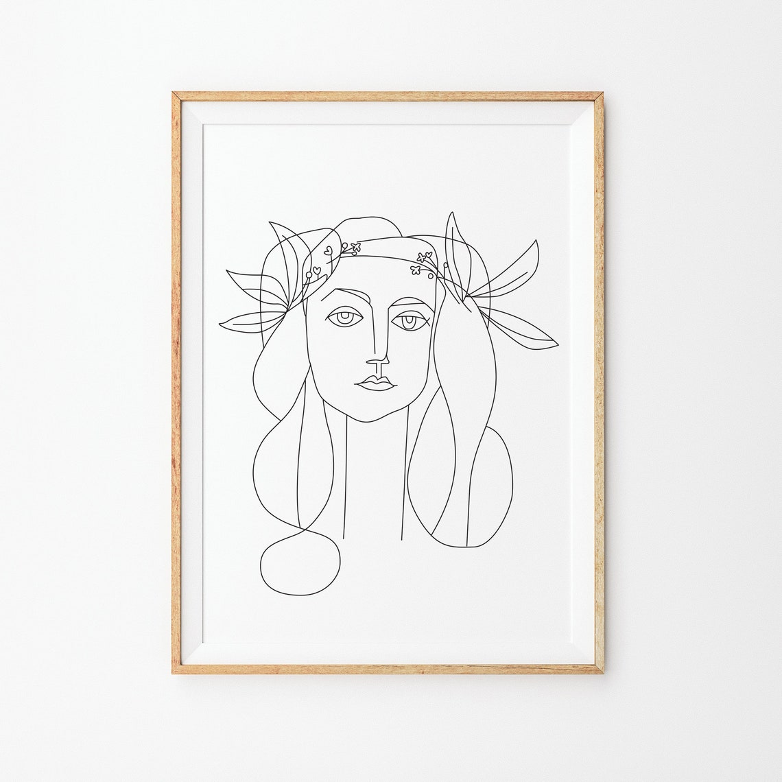 Pablo Picasso Line Drawing Print Line Art Female Face Etsy