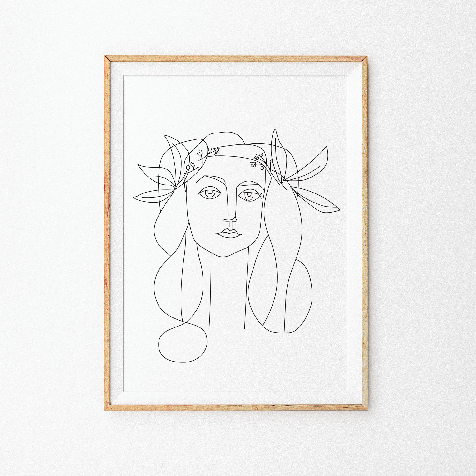 Pablo Picasso Line Drawing Print Line Art Female Face - Etsy