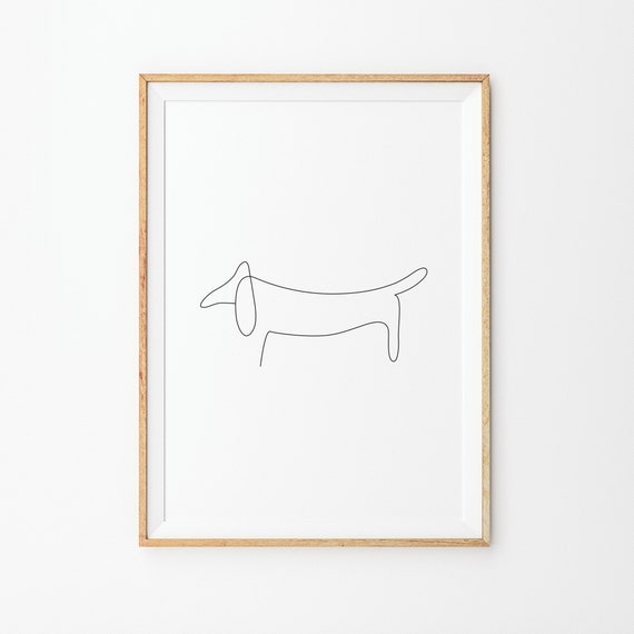 Picasso Dog Line Art Print: Minimalist Graphic Poster (Digital Download)