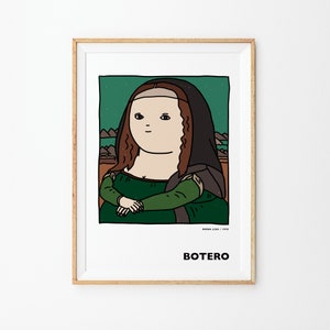 Fernando Botero Gemälde druckbare Kunst, druckbares Interior Poster, Wandkunst, Handzeichnung, digitale Kunst Malerei, Mona Lisa Malerei, Zeichnung