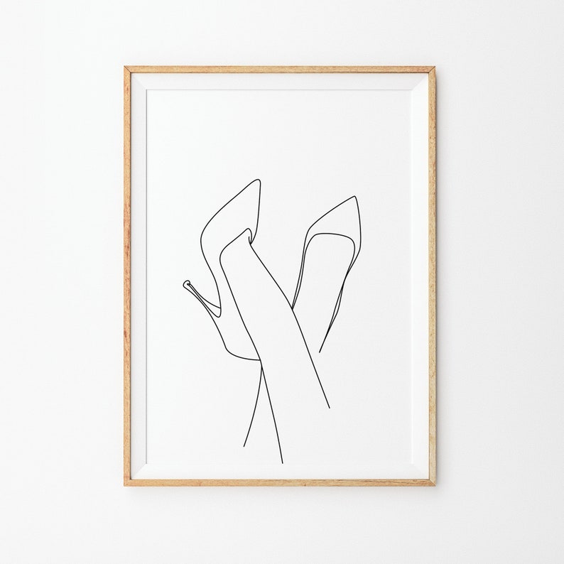 Female High Heels Line Art Print, High Heels Print, Feminine Poster
