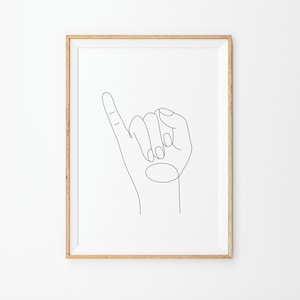 Little finger Line Art Print, Pinky Promise Art Print, Line Art Poster, Printable Line Art, Minimal Little finger Wall Decor, Line Art Print