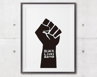 Black Lives Matter Printable Art, Anti Racism Poster, Stop Racism Wall Art, Black Life Matter Poster, Wall Decor, Store Wall Decor, BLM
