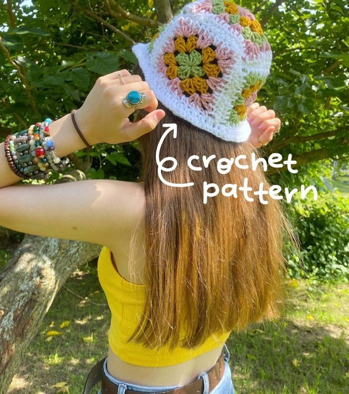 Classic Granny Square Crochet Bucket Hat PATTERN Etsy