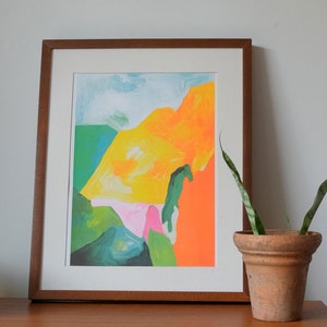 Risographie "Montagne orange", A3, riso print