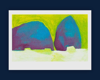 Cabanes pierre, impression risographie A5, 4 couleurs risoprint