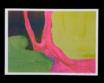Risografie Abstracte bomen, A5-formaat, risoprint