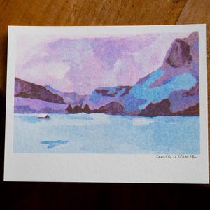 Risographie "Neige", 14,9cm x 11cm, riso print