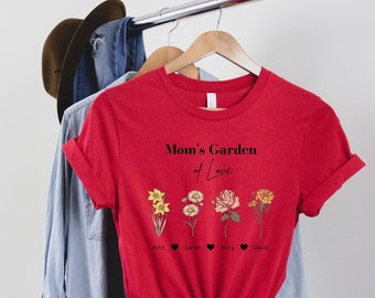 Custom Birth Month Flower Tshirt, Gift for Mom, Plant Mom Gift, Gift for Grandmother, Mothers Day Gift, Birthday Gift for Mom, Auntie Gift