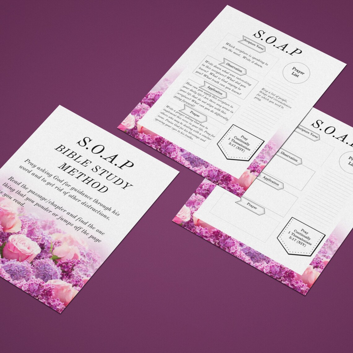 Prayer Journal Printable SOAP Prayer Journal Etsy