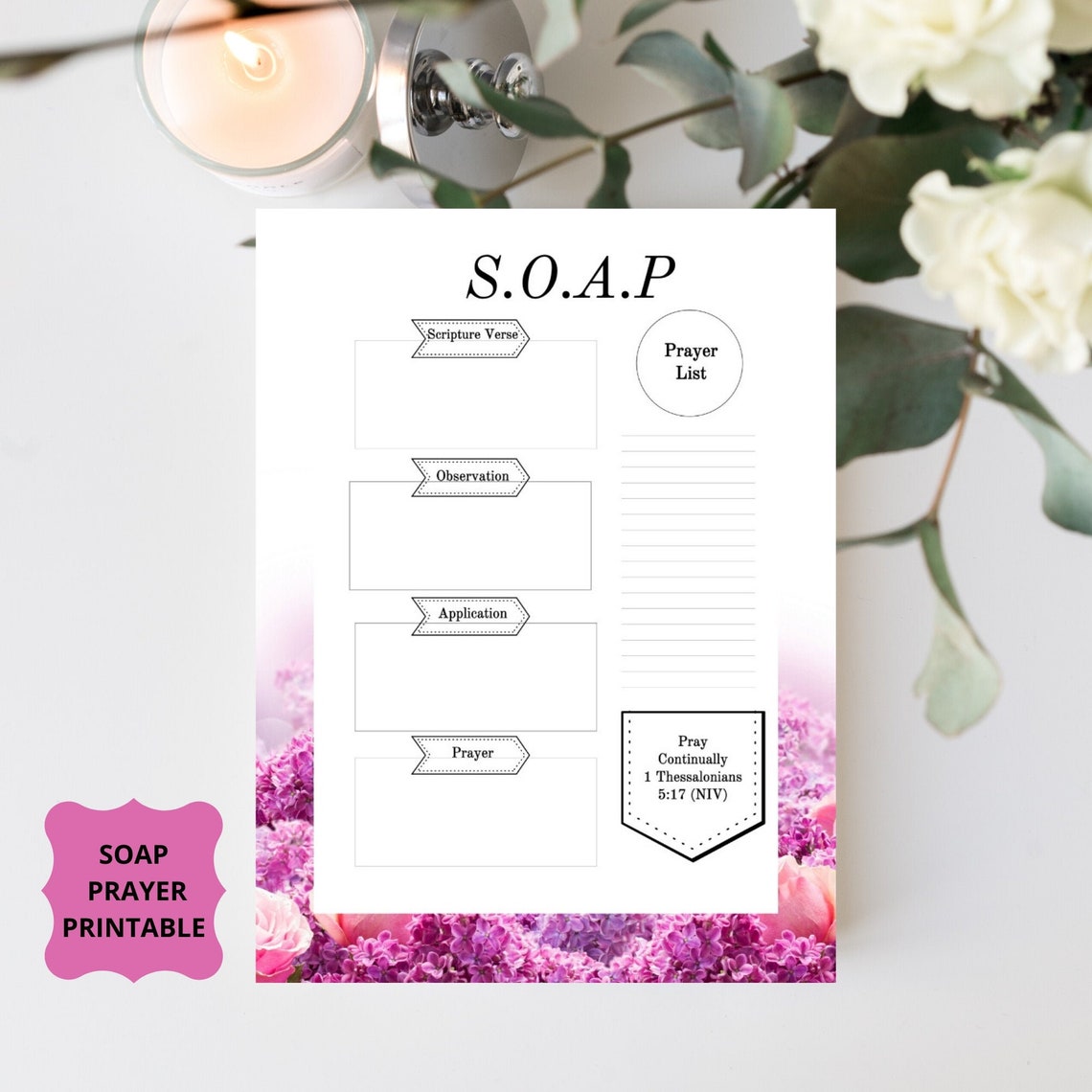 Prayer Journal Printable SOAP Prayer Journal Etsy