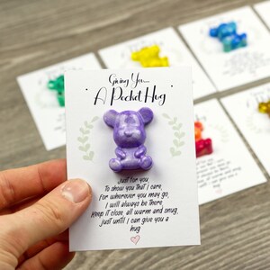 Pocket Hug Bear Resin Worry Bear, Missing You Gift for Loved One You Got This Care Package Keepsake Anxiety Relief Bear Abbraccio Regalo premuroso