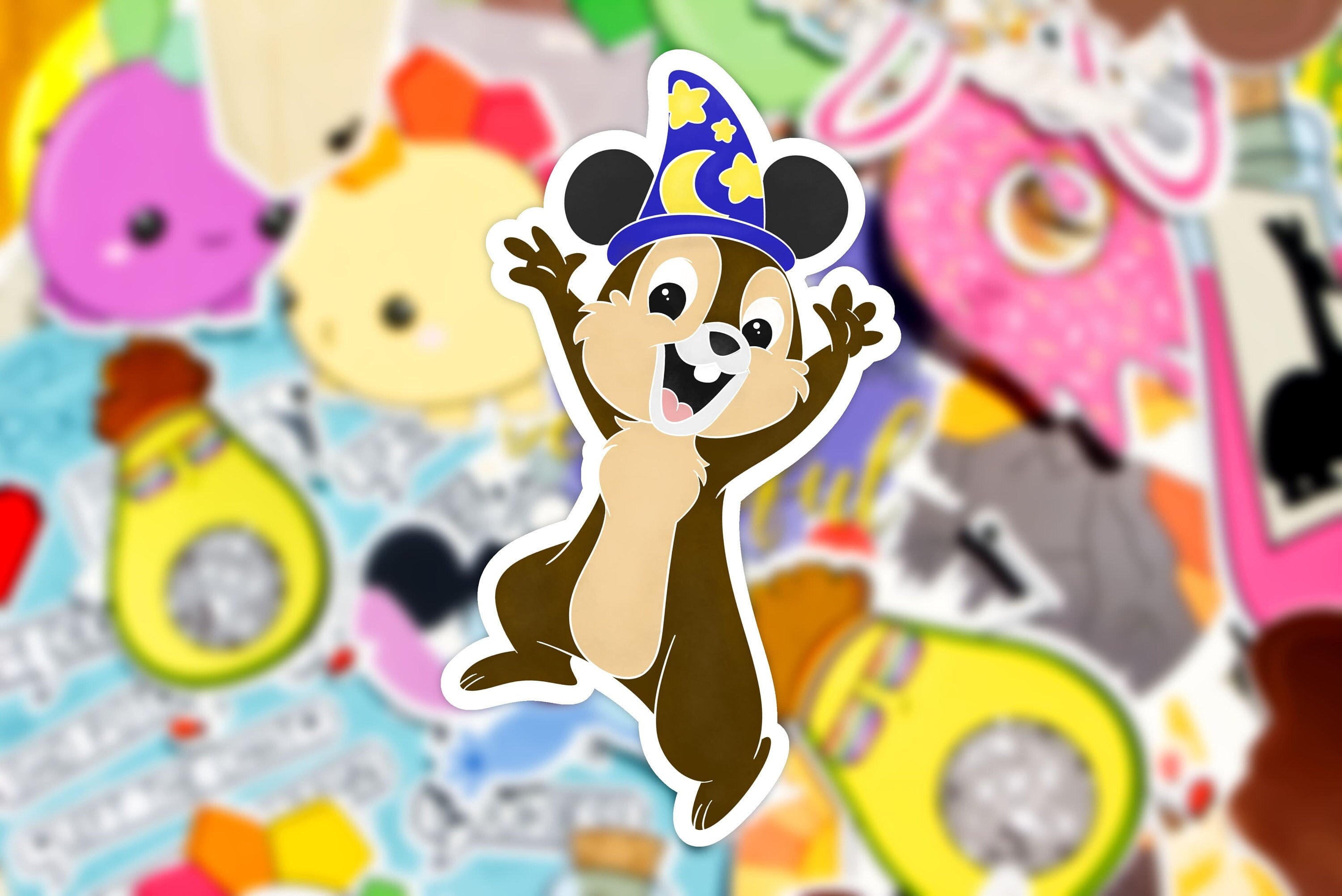 Chip Disney Rescue Rangers Sticker | Sorcerer Hat Chipmunk Vinyl Decal ...