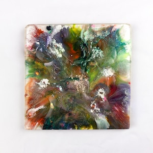 Weird Decor Einzelner Untersetzer Kunst Kunst Abstrakt Bunte Kunst Untersetzer maßgeschneidert Textur Kunst Untersetzer Geschenk für Künstler trendiges Küchenaccessoire