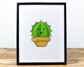 Cactus Style 2 - Round - Cute A5 Print