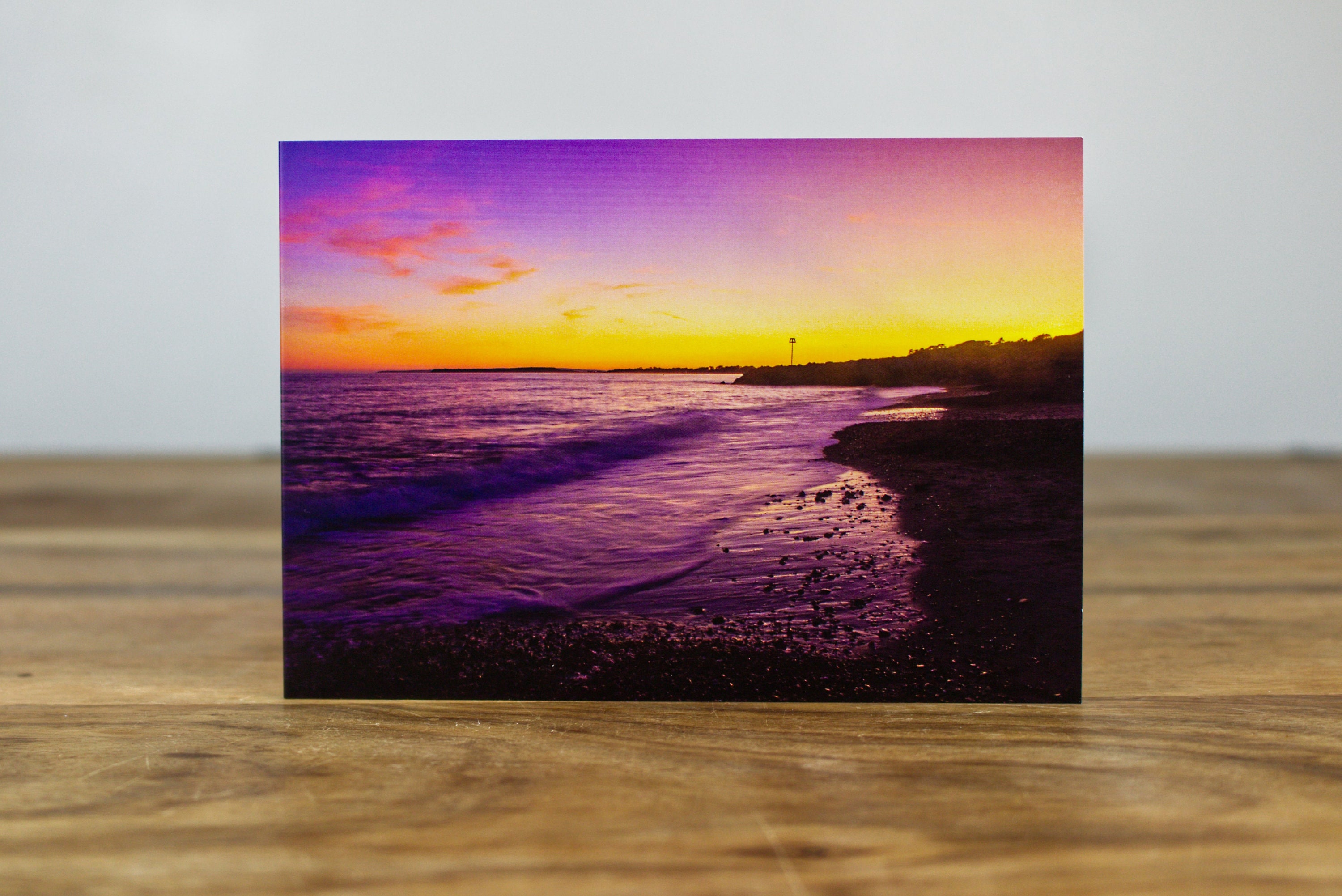 Purple Beach Sunset - Blank Greeting Card for Any Occasion - Photo Card ...