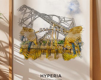 Hyperia, Parque Temático Thorpe Park Reino Unido Impressão A3|A4|A5|A6