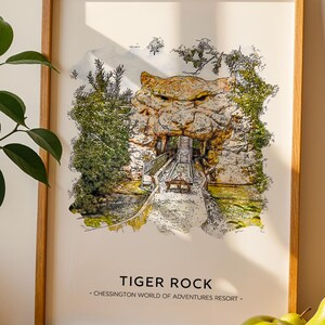 Tiger Rock, Chessington World of Adventures UK Theme Park Print A3|A4|A5|A6