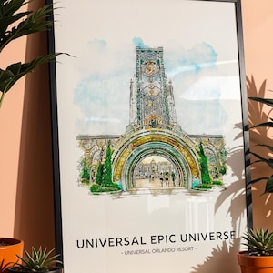 Epic Universe, Universal Orlando Resort Theme Park Print A3|A4|A5|A6