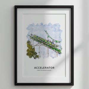 Accelerator, Drayton Manor Resort, UK Theme Park Print A3|A4|A5|A6|7X5|8X10