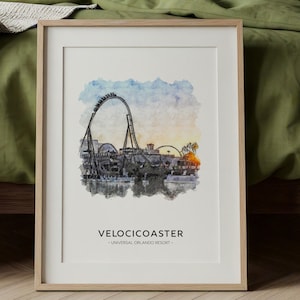 VelociCoaster, Universal Orlando Resort Theme Park Print A3|A4|A5|A6