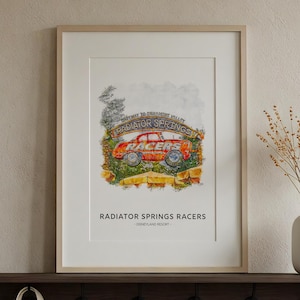 Radiator Springs Racers, Disneyland Resort Theme Park Print A3|A4|A5|A6