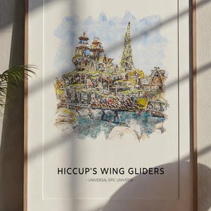 Hiccup&#39;s Wing Gliders, Universal Orlando Resort-pretparkprint A3|A4|A5|A6