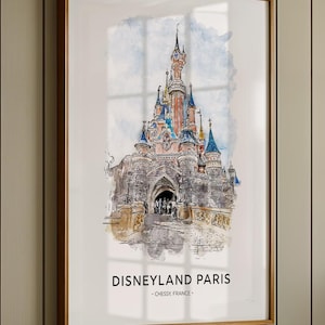 Disneyland Paris, Disneyland Paris Theme Park Print A3|A4|A5|A6