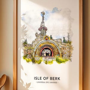 Isle of Berk, Epic Universe, Universal Orlando Resort Theme Park Print A3|A4|A5|A6