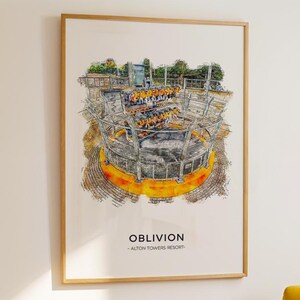 Oblivion, Alton Towers Resort UK Theme Park Print A3|A4|A5|A6|7X5|8X10