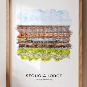 Disney Sequoia Lodge, Disneyland Paris Theme Park Print A3|A4|A5|A6