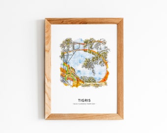 Tigris Busch Gardens | Watercolour Style Print