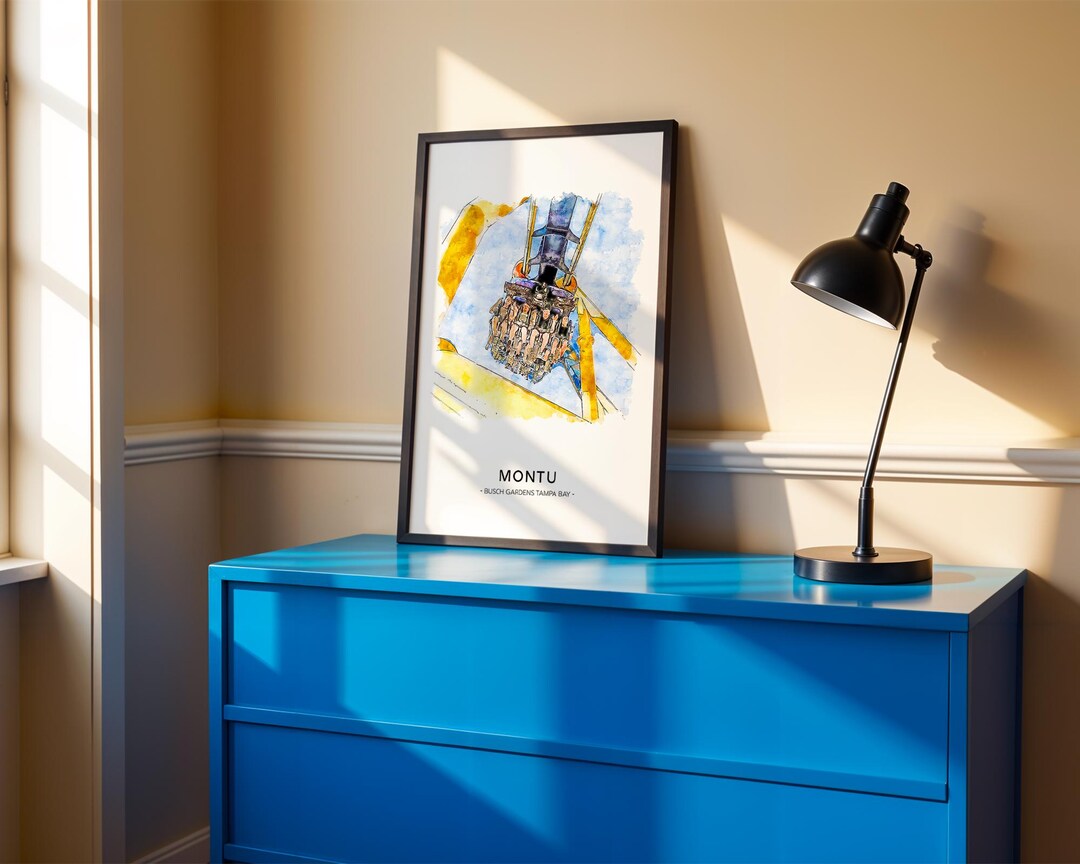 cb2 blue dresser Montu, Busch Gardens Tampa Theme Park Print A3|A4|A5|A6 Color:Leopard Print