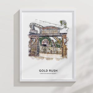 Gold Rush, Drayton Manor Resort, UK Theme Park Print A3|A4|A5|A6|7X5|8X10