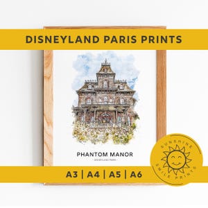 Phantom Manor, Parque Temático Disneyland Paris Impressão A3|A4|A5|A6