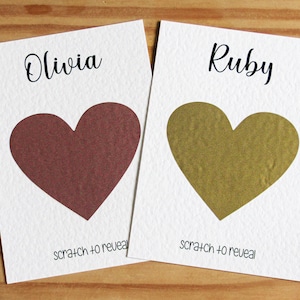 Carte à gratter surprise en forme de cœur