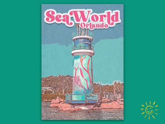 Seaworld Orlando Retro Print A3 A4 A5 &amp; A6 - Etsy