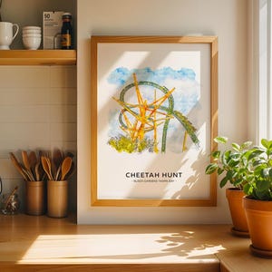 Cheetah Hunt, Busch Gardens Tampa Theme Park Print A3|A4|A5|A6