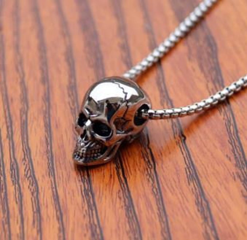 Hip Hop Mens Stainless Steel Cowboy Skull Pendant Silver Black Gothic Pendant  Birthday Gift Color : Silver Black, Size : 6158MM