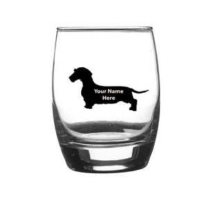 Custom Dachshund GLASS - Personalised Dachshund,Sausage, Wiener Dog Lover, Dog Mom, Valentines Day, Mothers Day, New Home, Couple, gift.