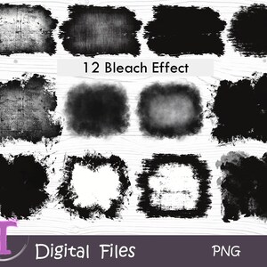 Bleekeffect, penseelstreken png, zwart-wit gebleekt, gebleekte vlek, spatten png, textuur achtergrond kras, digitale download