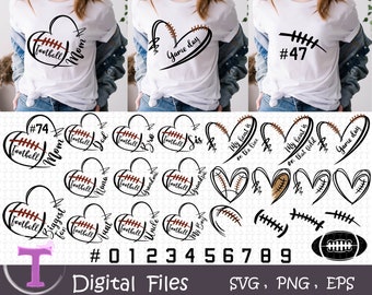 Football Family SVG Bundle,Game Day Design,Football mom,Football heart,My heart is on field,My boy on field,Football family,Digital Download