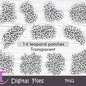Estampado de leopardo negro, fondo transparente de guepardo, superposición de leopardo, parches de guepardo negro, sublimación PNG, descarga digital de imágenes prediseñadas