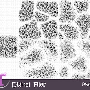 May include: A digital download of 10 black and white leopard print digital papers. The papers are in a distressed, grunge style. The papers are perfect for scrapbooking, card making, and other crafting projects.