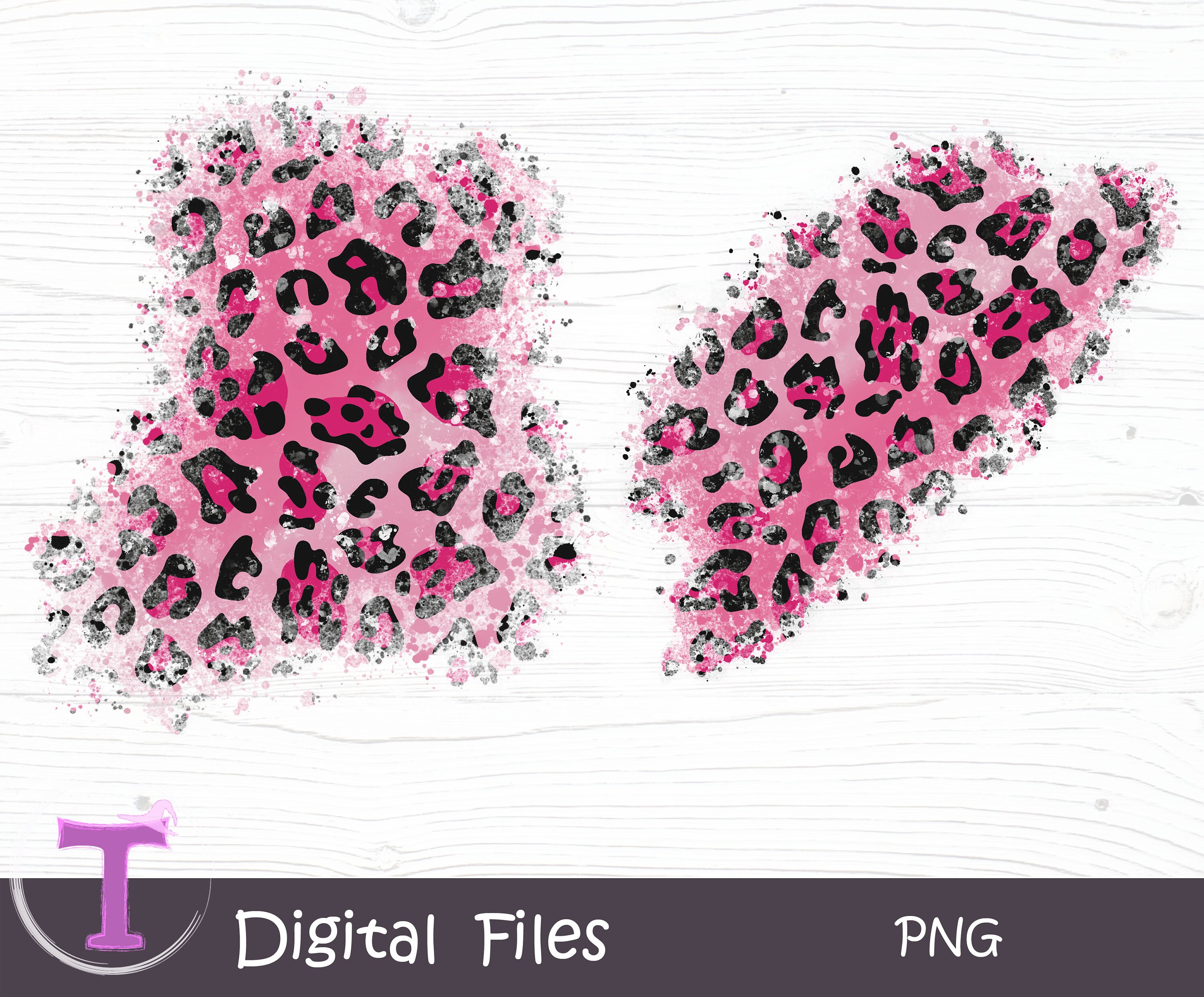 Distressed Pink Leopard, Leopard Splatter Cheetah Print