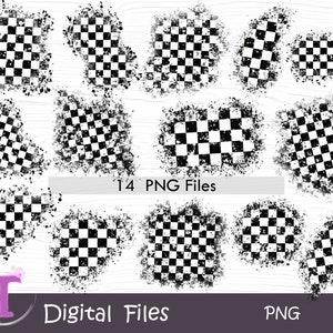 Xadrez envelhecido, Patches xadrez, Fundo xadrez, Xadrez preto e branco, Sublimação xadrez, Pacote xadrez, Download digital
