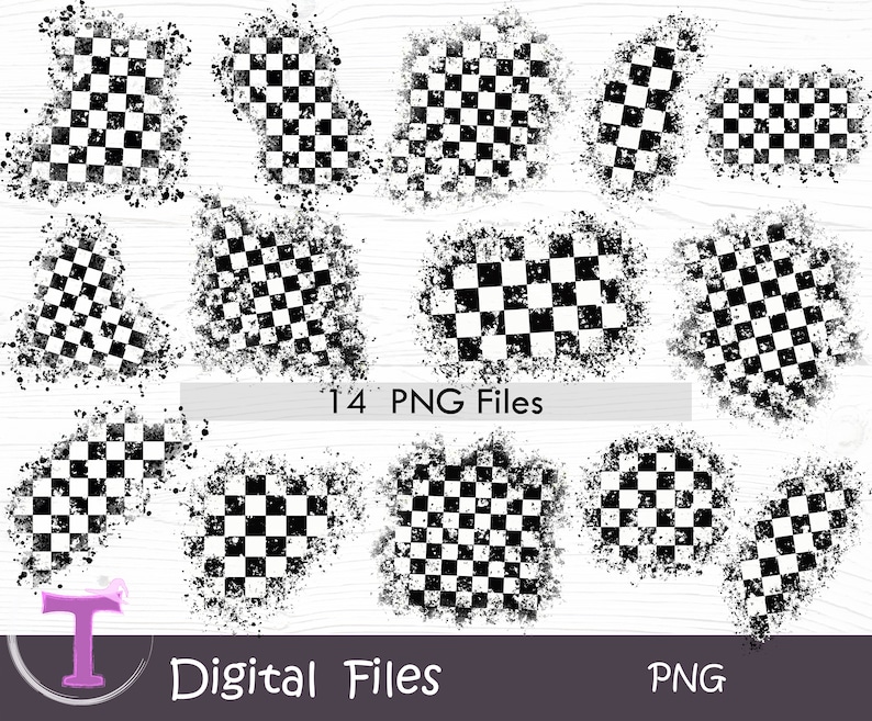 Distressed Checker Vector File Distressed Checkered Bundle,black White Checkered Patches,checkered ...