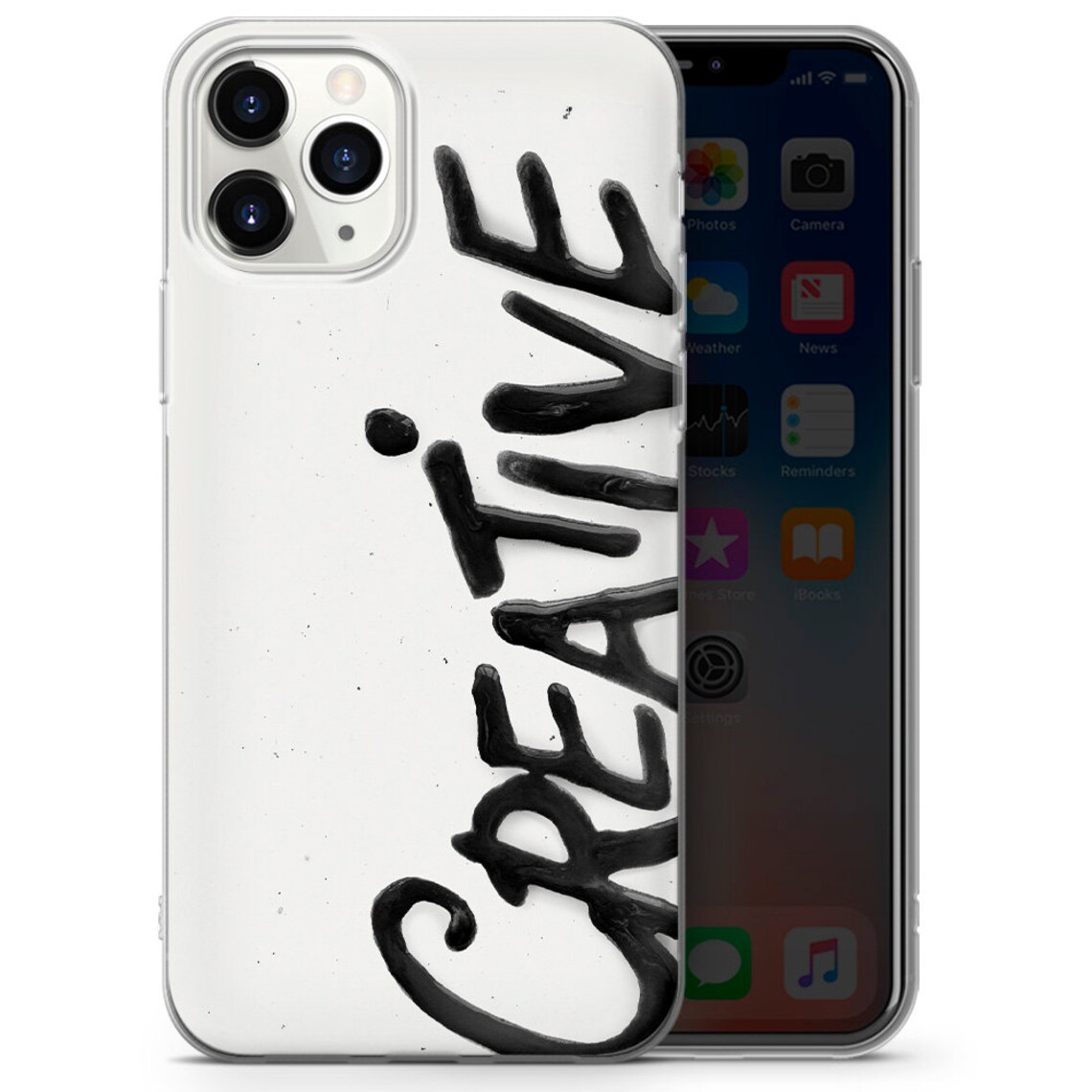 Creative Black White Phone Case Cover for Iphone 7 8 XS Etsy